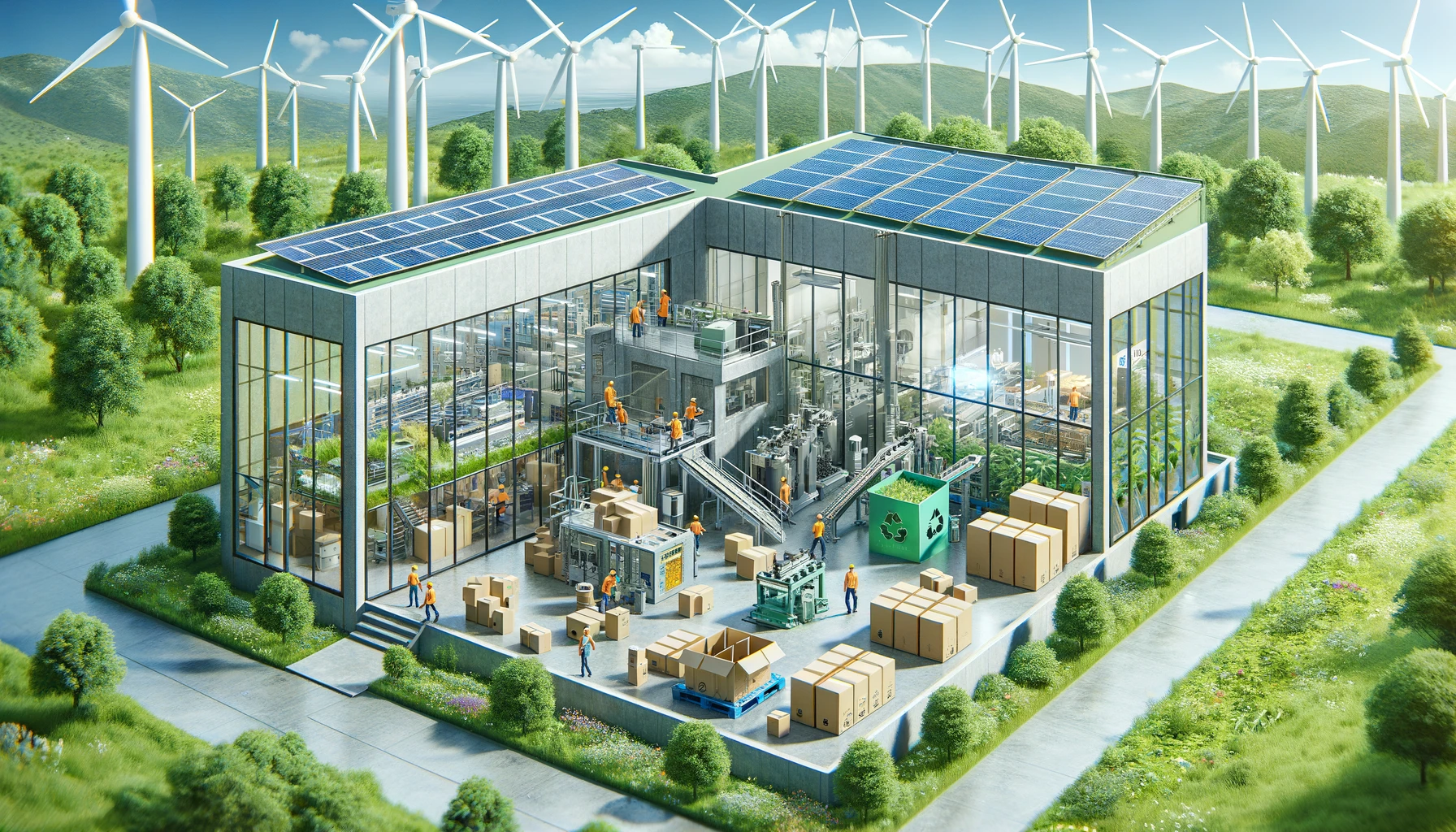 Detailed view of sustainable packaging solutions showcasing eco-friendly materials and innovative designs